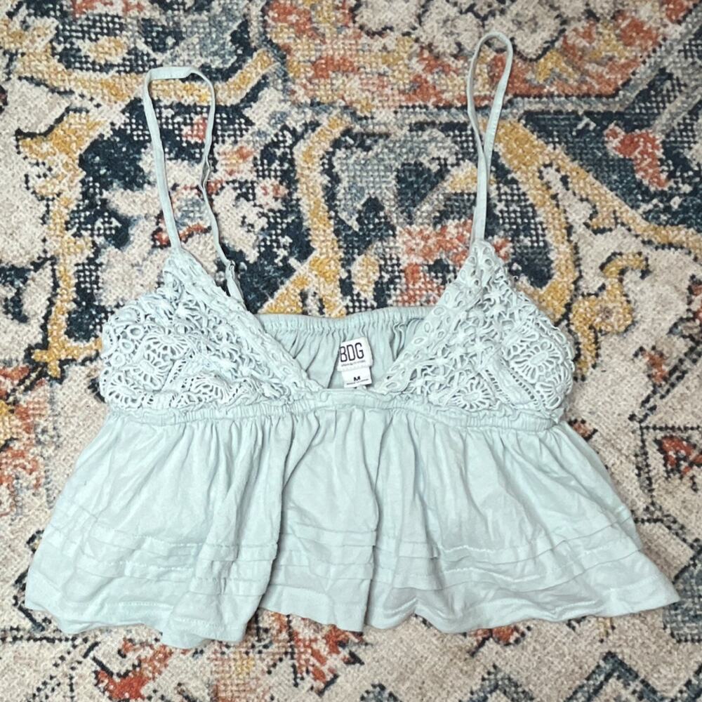 Urban Outfitters BDG Blue Lace Trim Spaghetti Strap Cami Tank Top Women's Size M